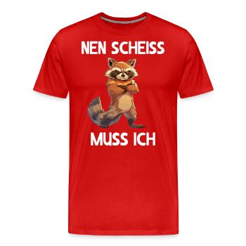 Raton laveur Forêt de raton laveur Nature Nen merde je dois - T-shirt bio Premium Homme - rouge - Devant - Damien (186cm)