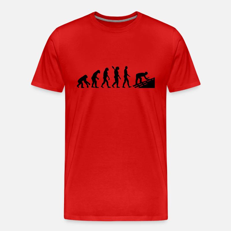 Évolution Couvreur - T-shirt bio Premium Homme - rouge