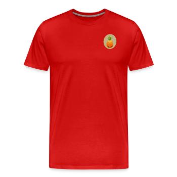 Ananas Logo - Männer Premium Bio T-Shirt - Rot - Vorne - Damien (186cm)