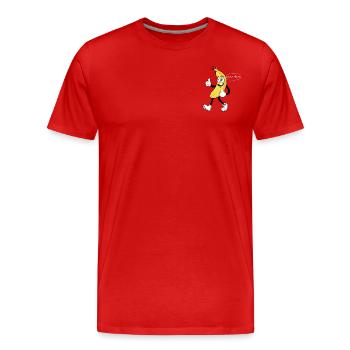 T-shirt banane logo - T-shirt bio Premium Homme - rouge - Devant - Damien (186cm)