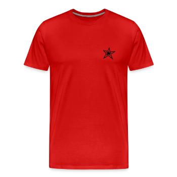Stern mit Outline - Männer Premium Bio T-Shirt - Rot - Vorne - Damien (186cm)