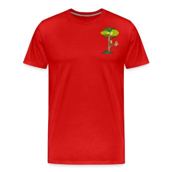 Orang-Utans sitzen in Baum - Männer Premium Bio T-Shirt - Rot - Vorne - Damien (186cm)