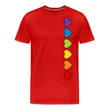 LGBT CSD LGBTQ+ HERZ REGENBOGEN HERZEN PRIDE MONTH - Männer Premium Bio T-Shirt - Rot - Vorne - Damien (186cm)