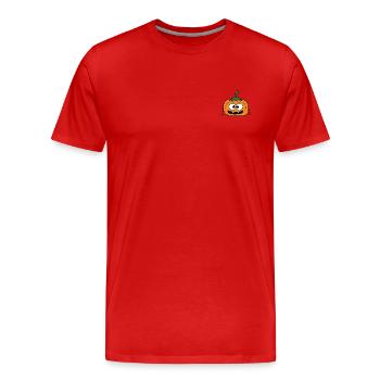 Kürbis Halloween - Männer Premium Bio T-Shirt - Rot - Vorne - Damien (186cm)