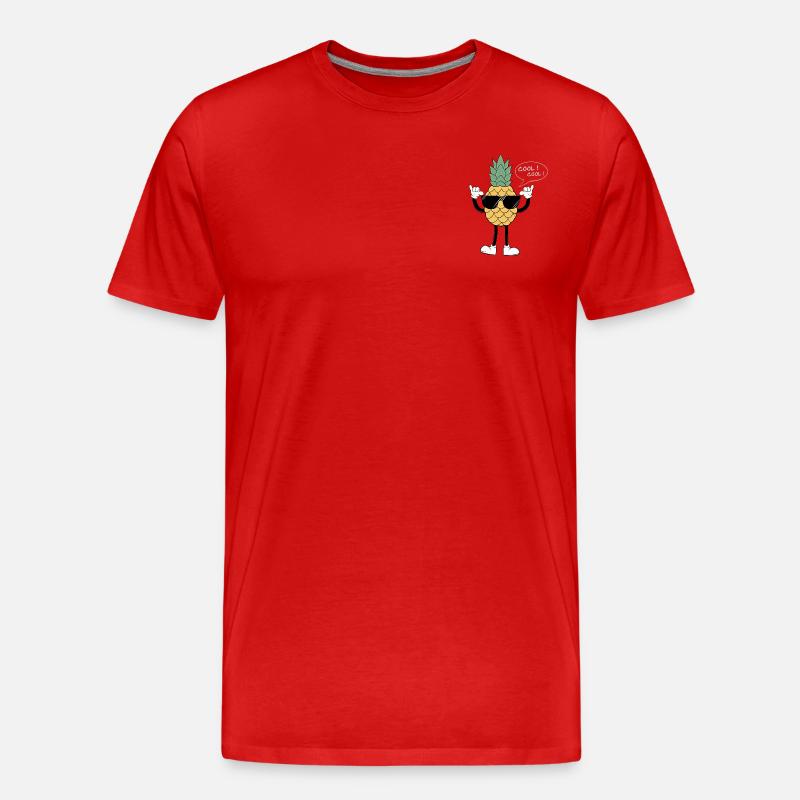 T-Shirt Ananas Cooles Logo - Männer Premium Bio T-Shirt - Rot