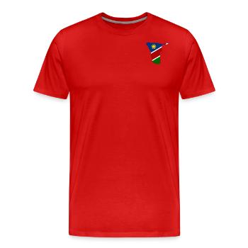 Namibia flag map - Men's Premium Organic T-Shirt - red - Front - Damien (186cm)