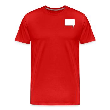 Conception rectangulaire de bulle de dialogue - T-shirt bio Premium Homme - rouge - Devant - Damien (186cm)