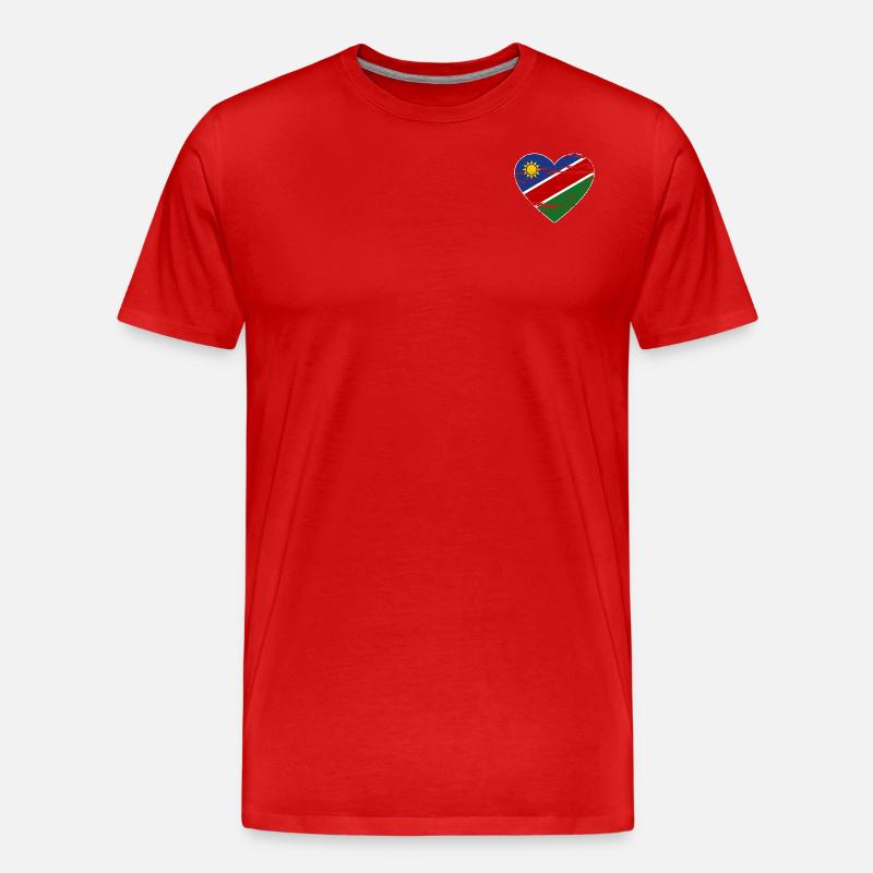 Namibia Flagge Herz used - Männer Premium Bio T-Shirt - Rot