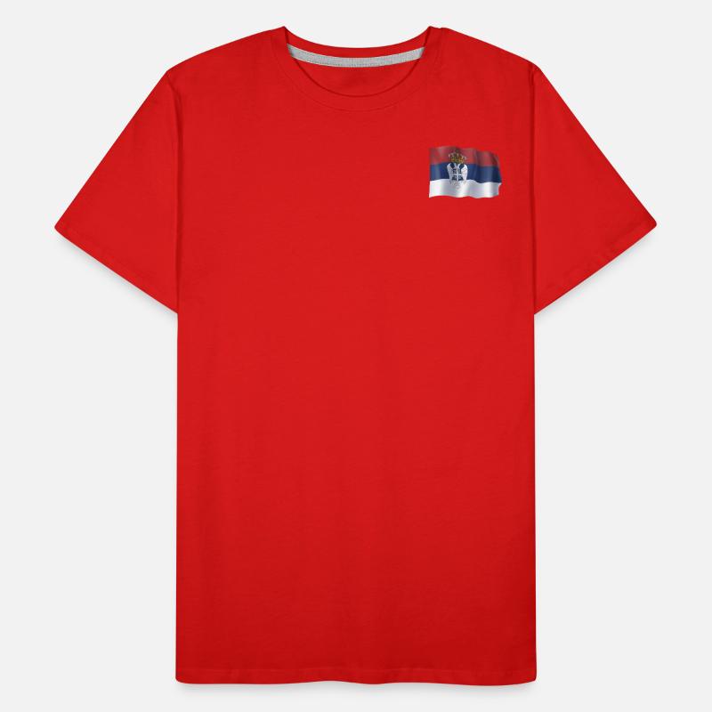 Drapeau flottant de la Serbie T-shirt bio Premium Homme
