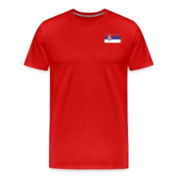 Drapeau de la Serbie - T-shirt bio Premium Homme - rouge - Devant - Damien (186cm)