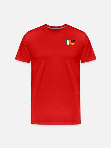 Ireland Germany Flag Heart - Men's Premium Organic T-Shirt - red