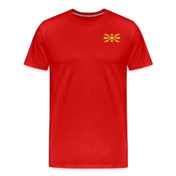 Drapeau de la Macédoine - T-shirt bio Premium Homme - rouge - Devant - Damien (186cm)