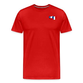 Chile Frankreich Flagge Herz - Männer Premium Bio T-Shirt - Rot - Vorne - Damien (186cm)
