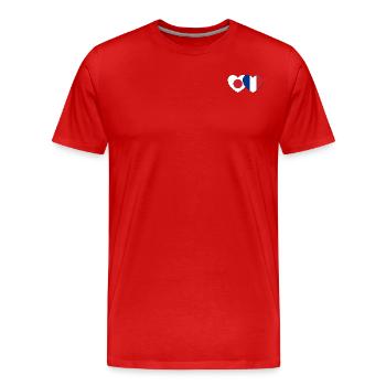 Japon France Flag Coeur - T-shirt bio Premium Homme - rouge - Devant - Damien (186cm)