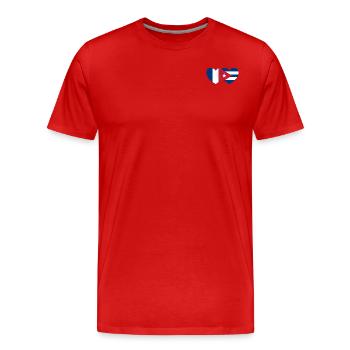 Frankreich Kuba Flagge Herz - Männer Premium Bio T-Shirt - Rot - Vorne - Damien (186cm)