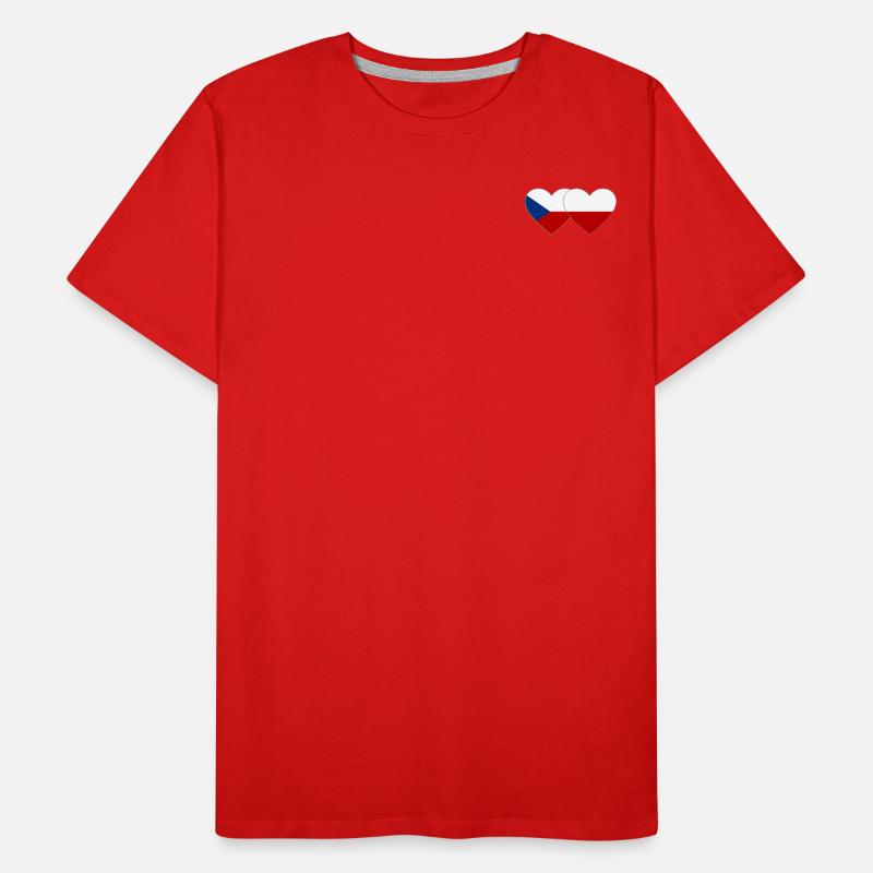 République tchèque Pologne Drapeau large T-shirt bio Premium Homme