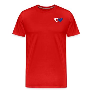 Japon Nouvelle-Zélande Flag Heart - T-shirt bio Premium Homme - rouge - Devant - Damien (186cm)