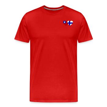 Taiwan Finnland Flagge Herz - Männer Premium Bio T-Shirt - Rot - Vorne - Damien (186cm)