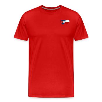 Kuba Polen Flagge Herz - Männer Premium Bio T-Shirt - Rot - Vorne - Damien (186cm)