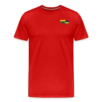 Lithuania Mauritius Flag Heart - Men's Premium Organic T-Shirt - red - Front - Damien (186cm)