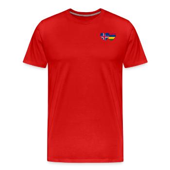 Iceland Mauritius Flag Heart - Men's Premium Organic T-Shirt - red - Front - Damien (186cm)