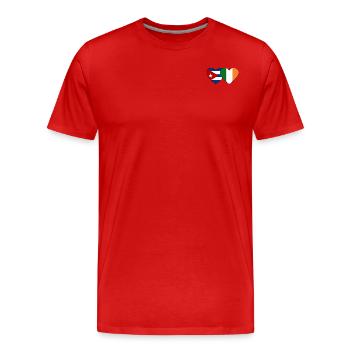 Kuba Irland Flagge Herz - Männer Premium Bio T-Shirt - Rot - Vorne - Damien (186cm)