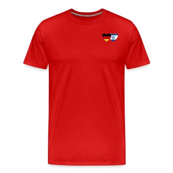 Allemagne Israël drapeau coeur - T-shirt bio Premium Homme - rouge - Devant - Damien (186cm)
