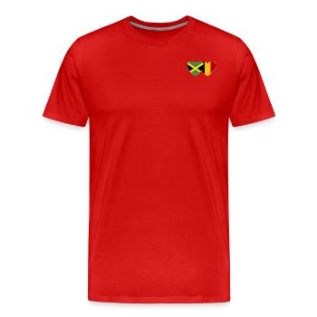 Jamaika Belgien Herz Flagge - Männer Premium Bio T-Shirt - Rot - Vorne - Damien (186cm)