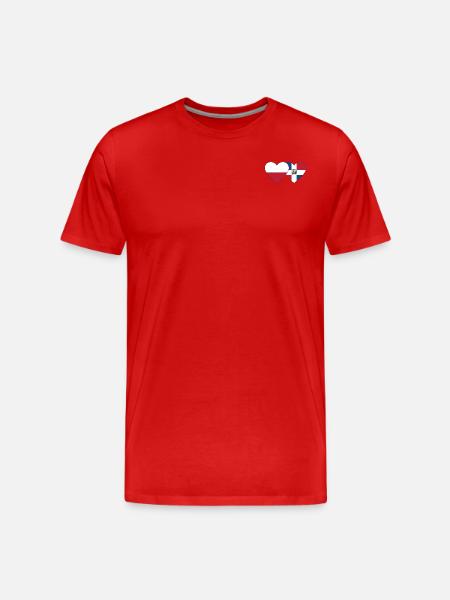 Poland Dominican Republic Flag Heart - Men's Premium Organic T-Shirt - red