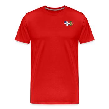 Dominikanische Republik Portugal Flagge Herz - Männer Premium Bio T-Shirt - Rot - Vorne - Damien (186cm)