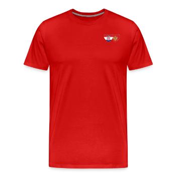 Croatia Montenegro Flag - Men's Premium Organic T-Shirt - red - Front - Damien (186cm)