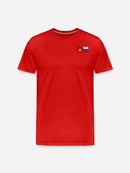 Monténégro Drapeau de la Russie - T-shirt bio Premium Homme - rouge