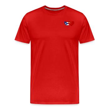 Kuba China Herz Flagge - Männer Premium Bio T-Shirt - Rot - Vorne - Damien (186cm)