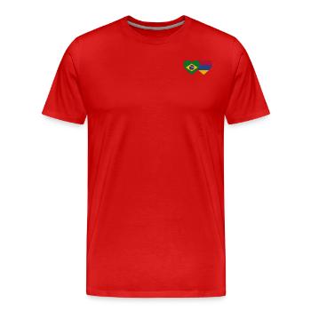 Brazil Armenia flag heart - Men's Premium Organic T-Shirt - red - Front - Damien (186cm)