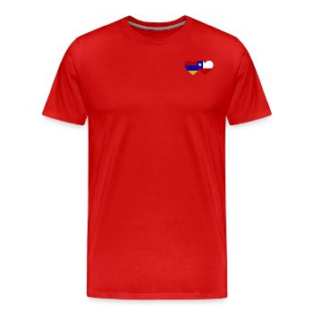 Armenien Chile Flagge Herz - Männer Premium Bio T-Shirt - Rot - Vorne - Damien (186cm)