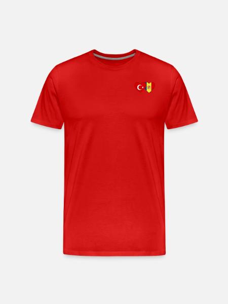 Turkey Andorra Flag Heart - Men's Premium Organic T-Shirt - red