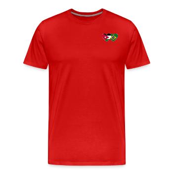 Jordanien Brasilien Flagge Herz - Männer Premium Bio T-Shirt - Rot - Vorne - Damien (186cm)