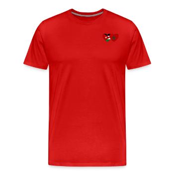 Jordanien Marokko Flagge Herz - Männer Premium Bio T-Shirt - Rot - Vorne - Damien (186cm)
