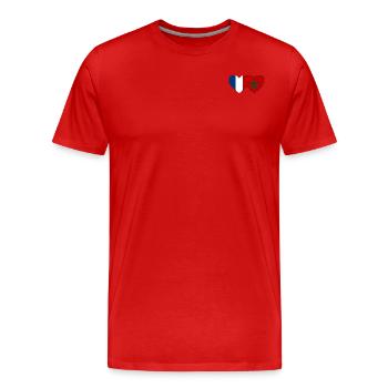 Frankreich Marokko Flagge Herz - Männer Premium Bio T-Shirt - Rot - Vorne - Damien (186cm)