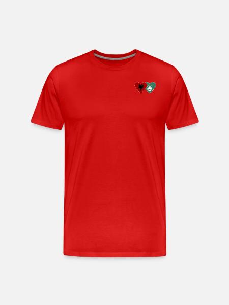 Albania Macau Flag Heart - Men's Premium Organic T-Shirt - red