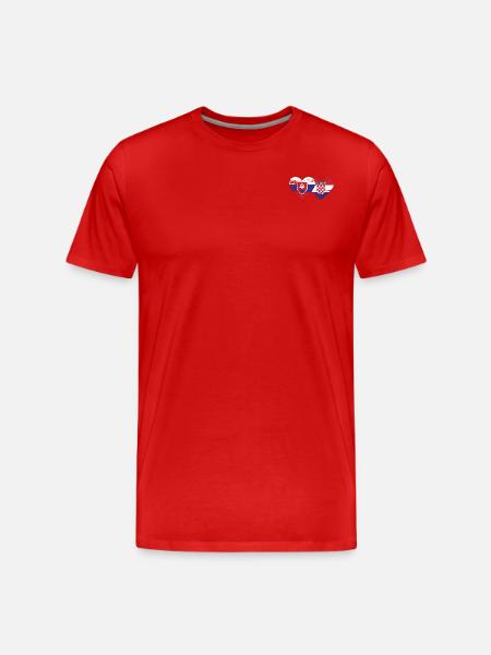 Slovakia Croatia flag heart used - Men's Premium Organic T-Shirt - red