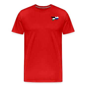Palestine Russia Flag Heart - Men's Premium Organic T-Shirt - red - Front - Damien (186cm)