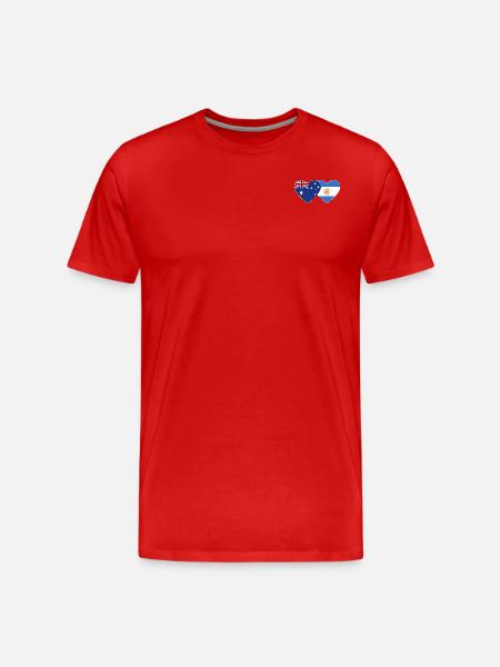 Australia Argentina flag heart - Men's Premium Organic T-Shirt - red