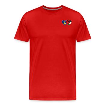 Kosovo Jordan Flag Heart - Men's Premium Organic T-Shirt - red - Front - Damien (186cm)