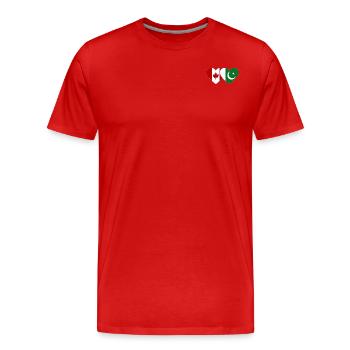 Coeur de drapeau du Canada Pakistan - T-shirt bio Premium Homme - rouge - Devant - Damien (186cm)
