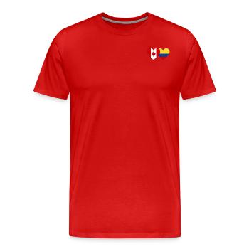 Canada Colombia Flag Heart - Men's Premium Organic T-Shirt - red - Front - Damien (186cm)
