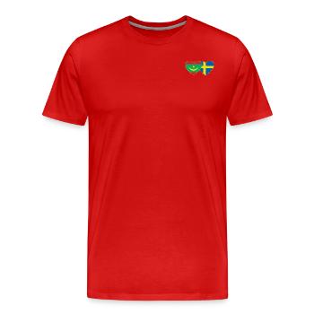 Mauritania Sweden Flag Heart - Men's Premium Organic T-Shirt - red - Front - Damien (186cm)
