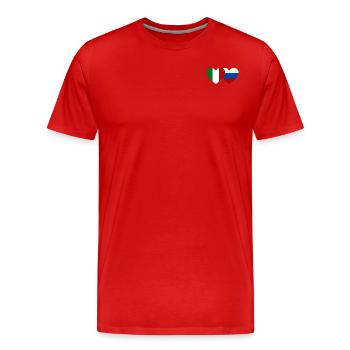 Italy Russia Flag Heart - Men's Premium Organic T-Shirt - red - Front - Damien (186cm)