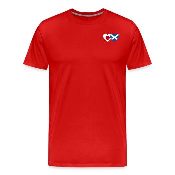 Japon Ecosse Drapeau Coeur - T-shirt bio Premium Homme - rouge - Devant - Damien (186cm)