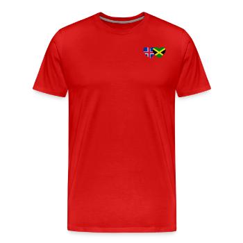 Iceland Jamaica Flag Heart - Men's Premium Organic T-Shirt - red - Front - Damien (186cm)